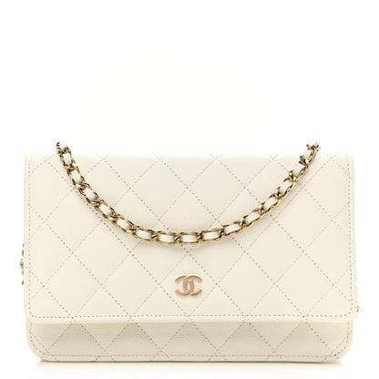 Chanel Caviar Quilted Wallet On Chain WOC White 1 of 12