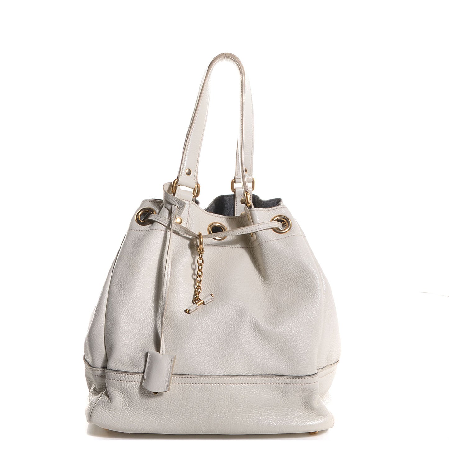 Leather Overseas Faubourg Tote White