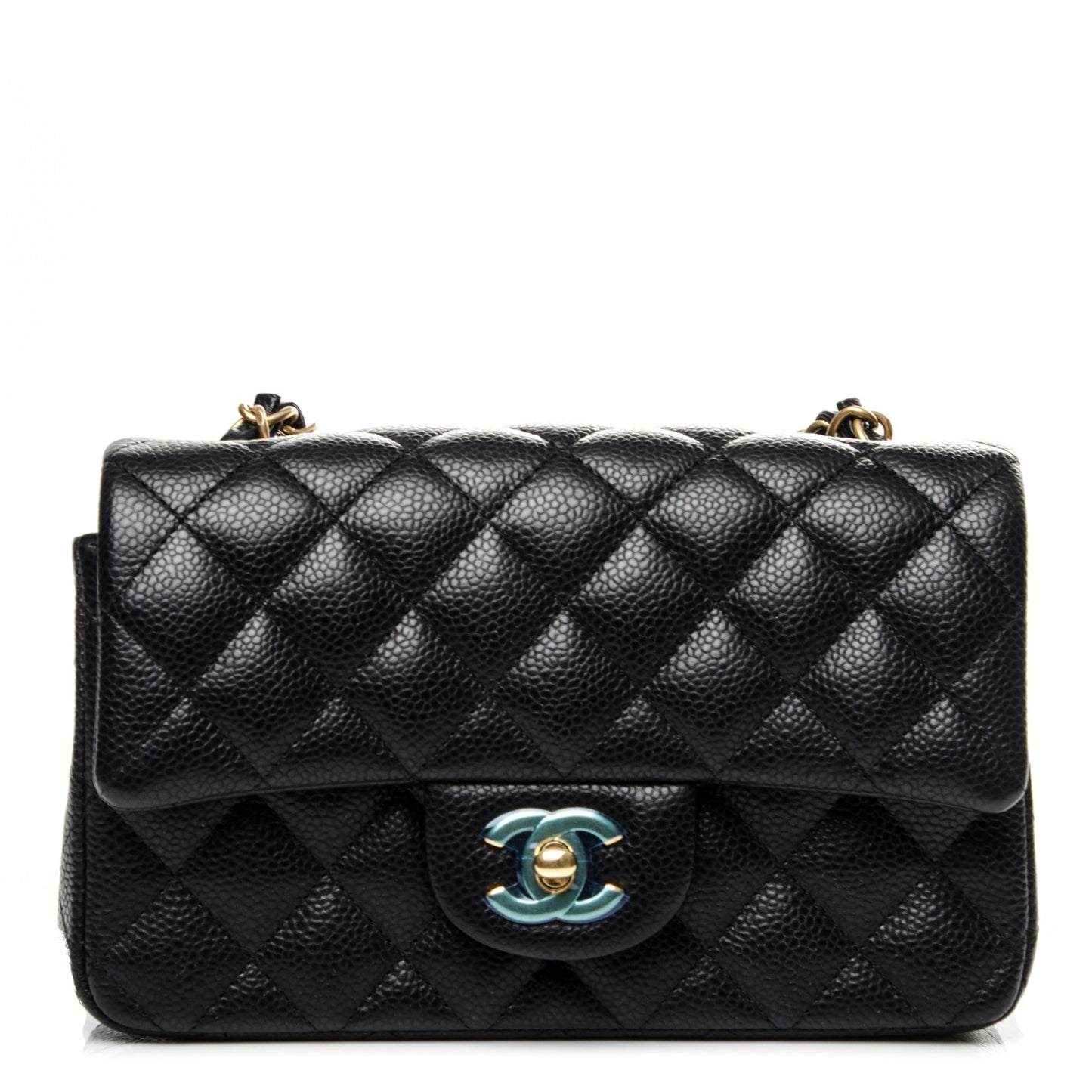 Caviar Quilted Mini Rectangular Flap Black