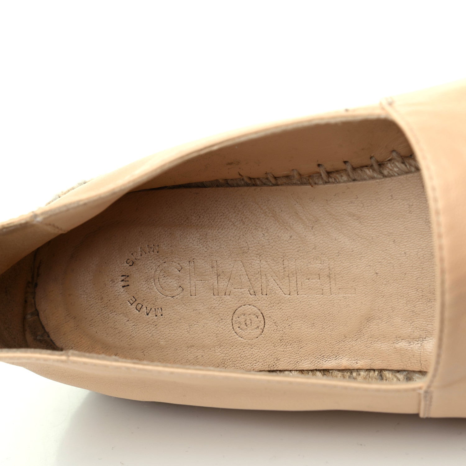 Chanel Lambskin CC Espadrilles 37 Beige Black 7 of 10