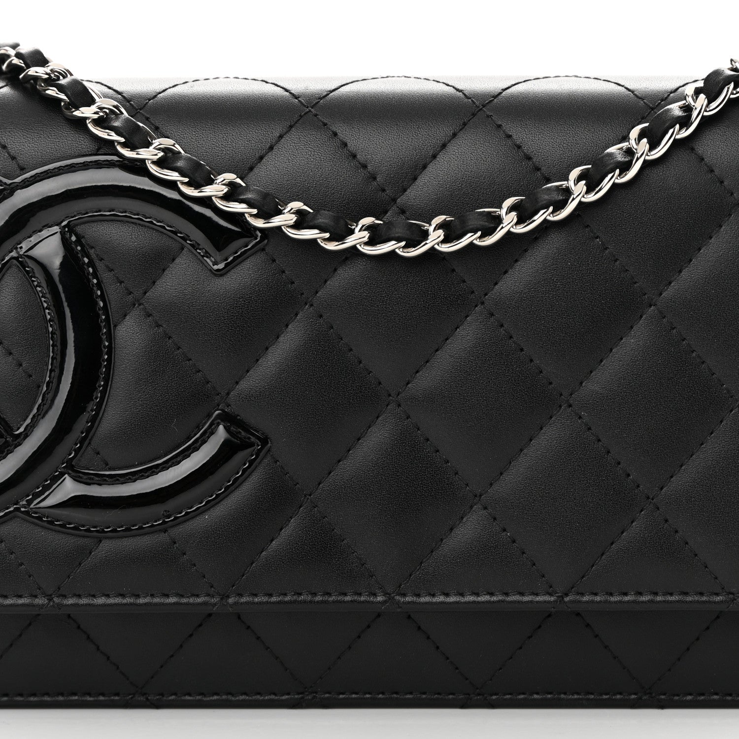 Chanel Calfskin Quilted Cambon Wallet On Chain WOC Black 9 of 17
