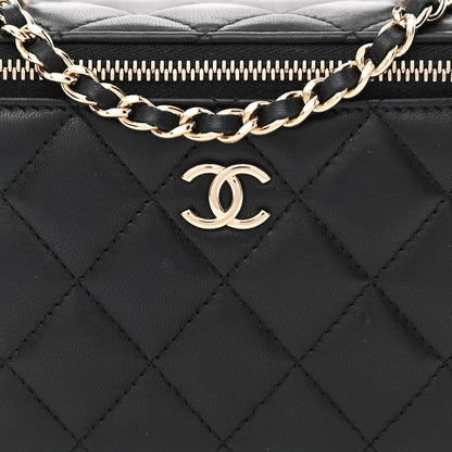 Chanel Lambskin Quilted Small Top Handle Vanity Case With Chain Black 8 of 12