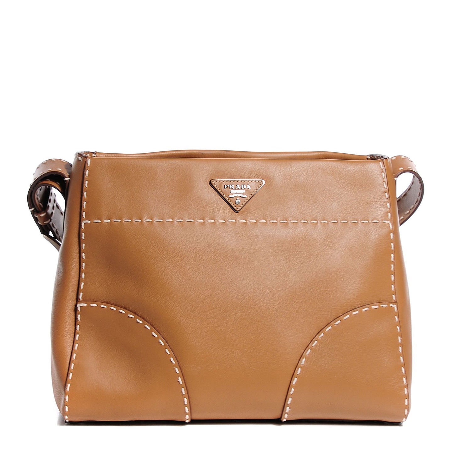 City Calf Topstitched Hobo Caramel