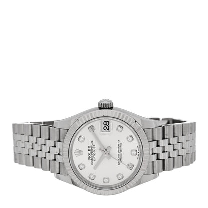 Rolex Stainless Steel 18K White Gold Diamond 31mm Oyster Perpetual Datejust Watch Silver 278274 2 of 5