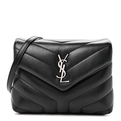 Saint Laurent Calfskin Y Quilted Monogram Toy Loulou Crossbody Bag Black 1 of 14