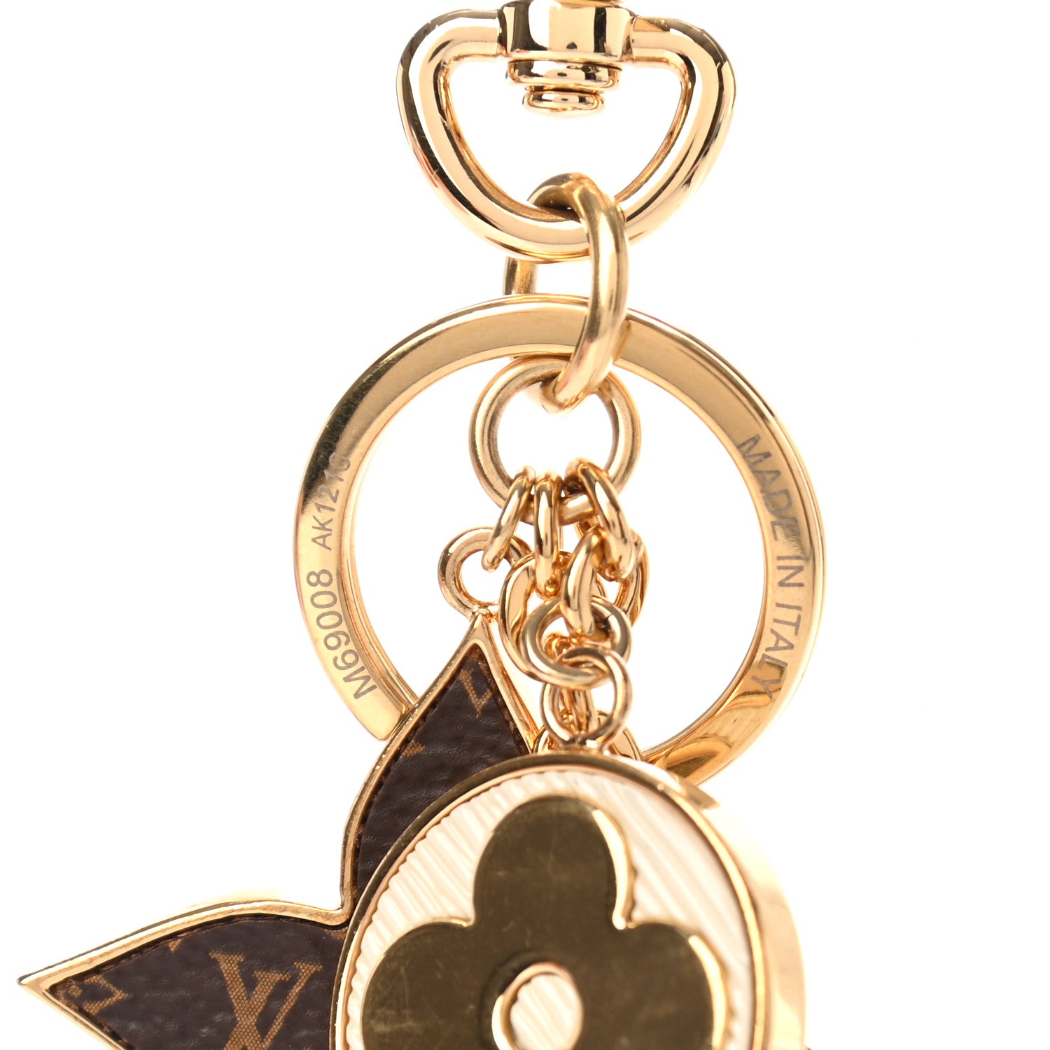 Louis Vuitton Metal Monogram Epi Spring Street Bag Charm Key Holder Gold 3 of 3