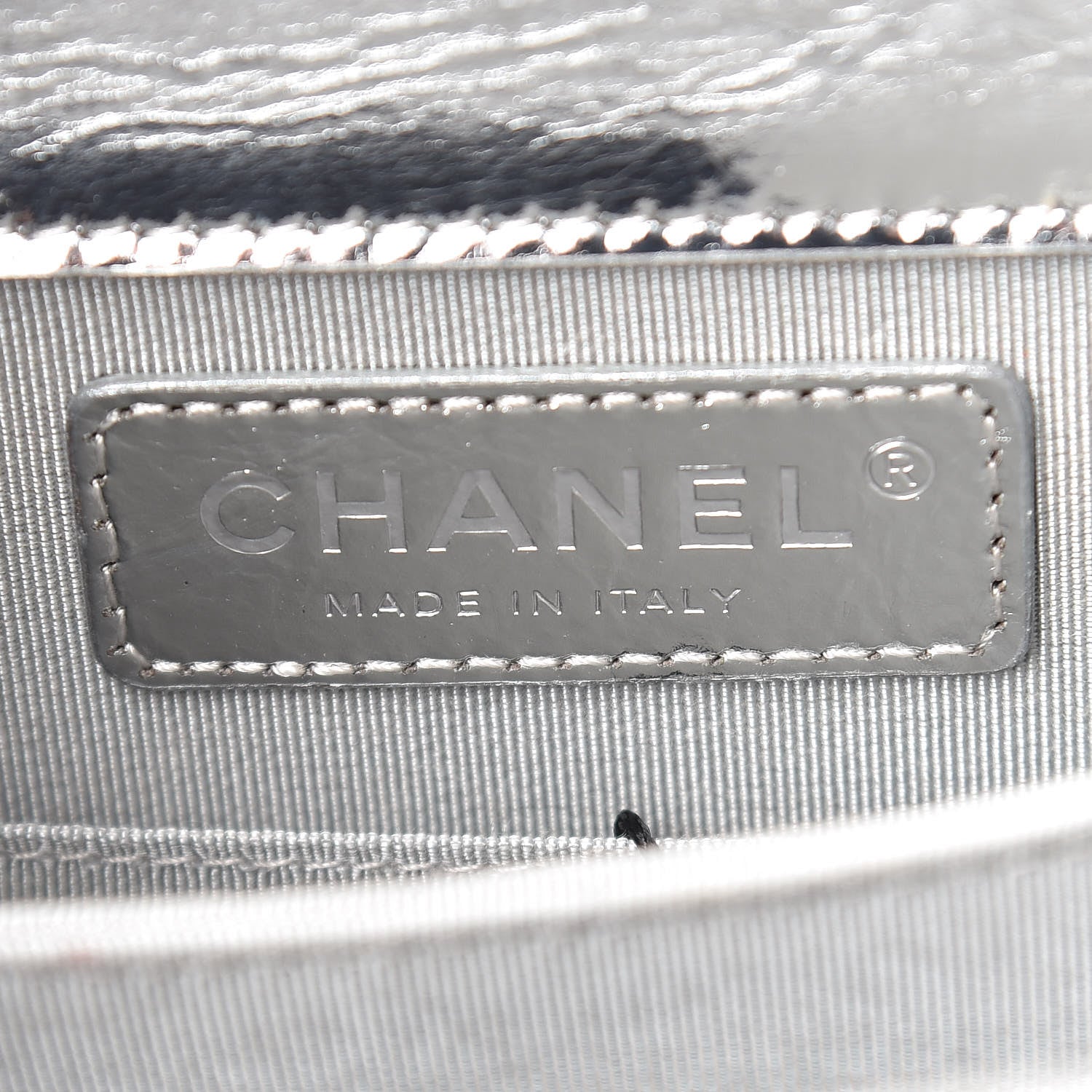 Chanel Metallic Goatskin Quilted North South Boy Flap Silver 6 of 10