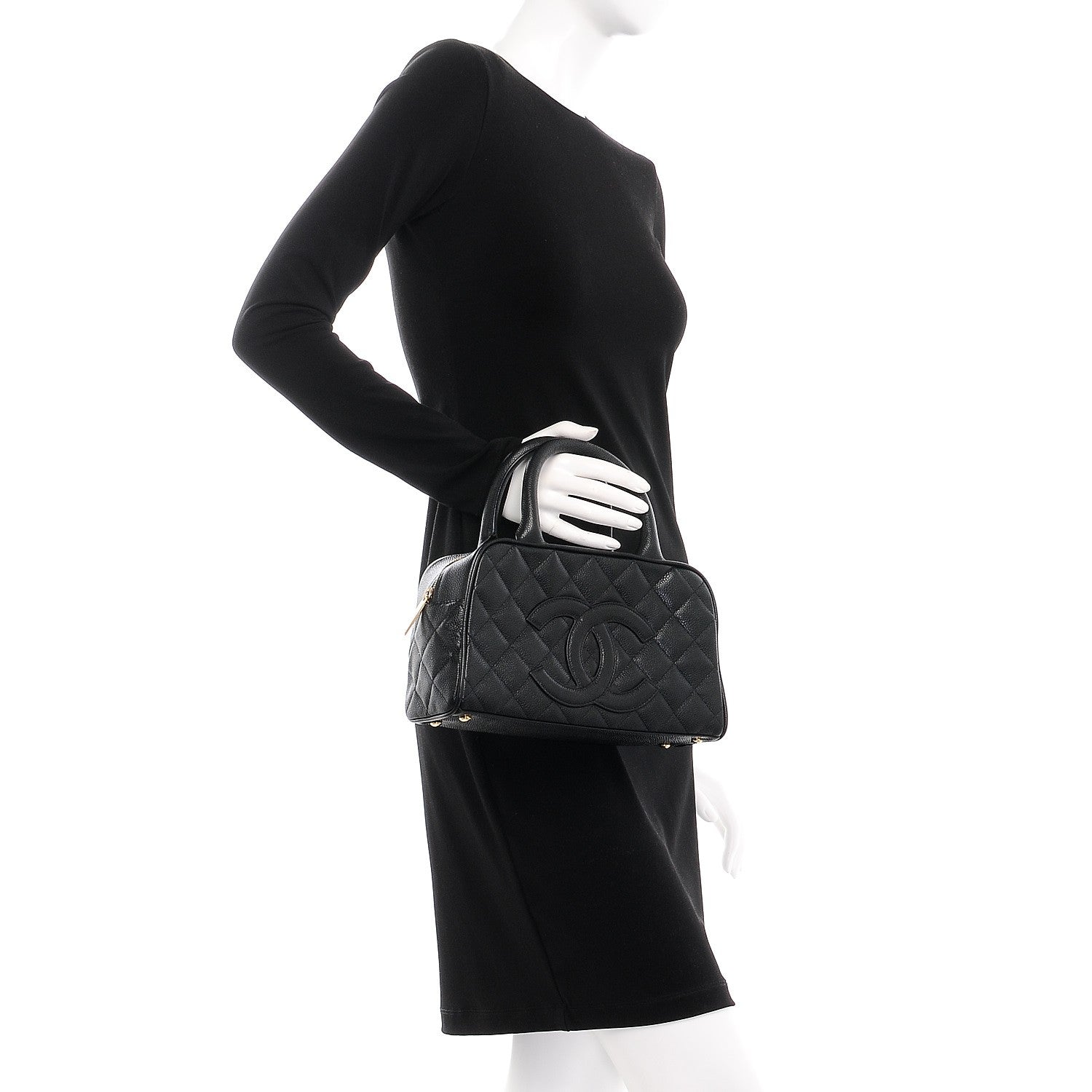 Chanel Caviar Quilted Small Bowler Black 2 of 8