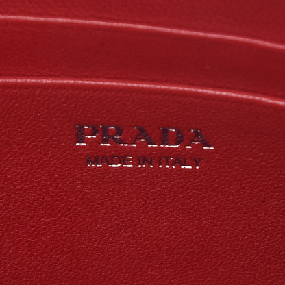 Prada Nappa Impunture Diagramme Mini Double Zip Chain Crossbody Bag Fuoco 10 of 12