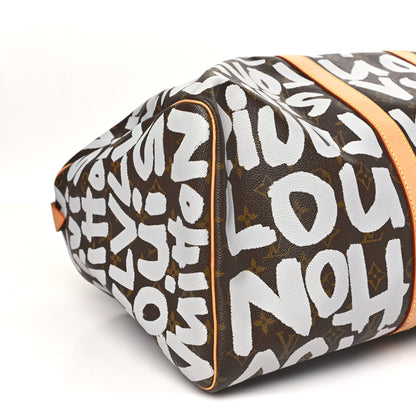 Louis Vuitton Monogram Graffiti Keepall 50 Silver 8 of 9