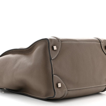 Celine Drummed Calfskin Mini Luggage Souris 9 of 11