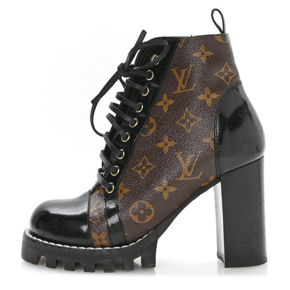 Louis Vuitton Patent Calfskin Monogram Star Trail Ankle Boots 37 Black 1 of 7