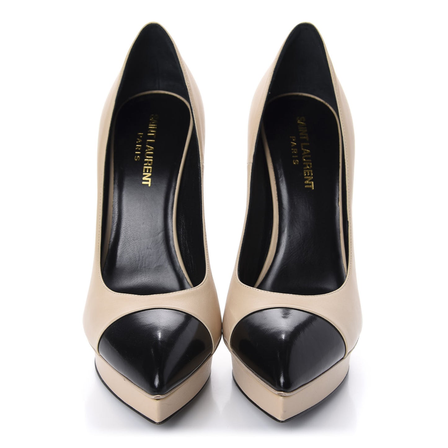 Calfskin Cap Toe Janis 105 Platform Pumps 39 Powder