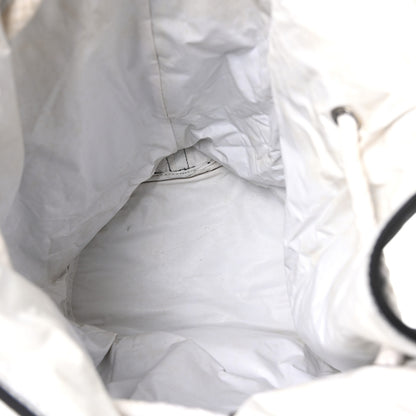 Chanel Canvas Drawstring Backpack Black White 5 of 9