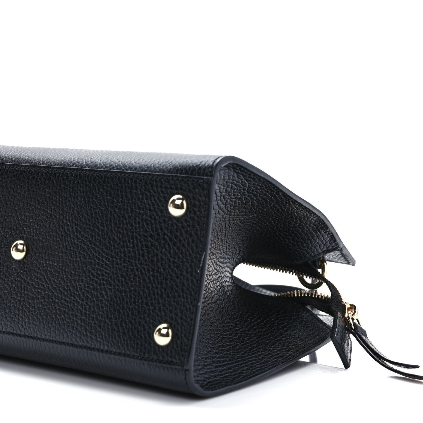 Dollar Calfskin Medium Soho Top Handle Satchel Black