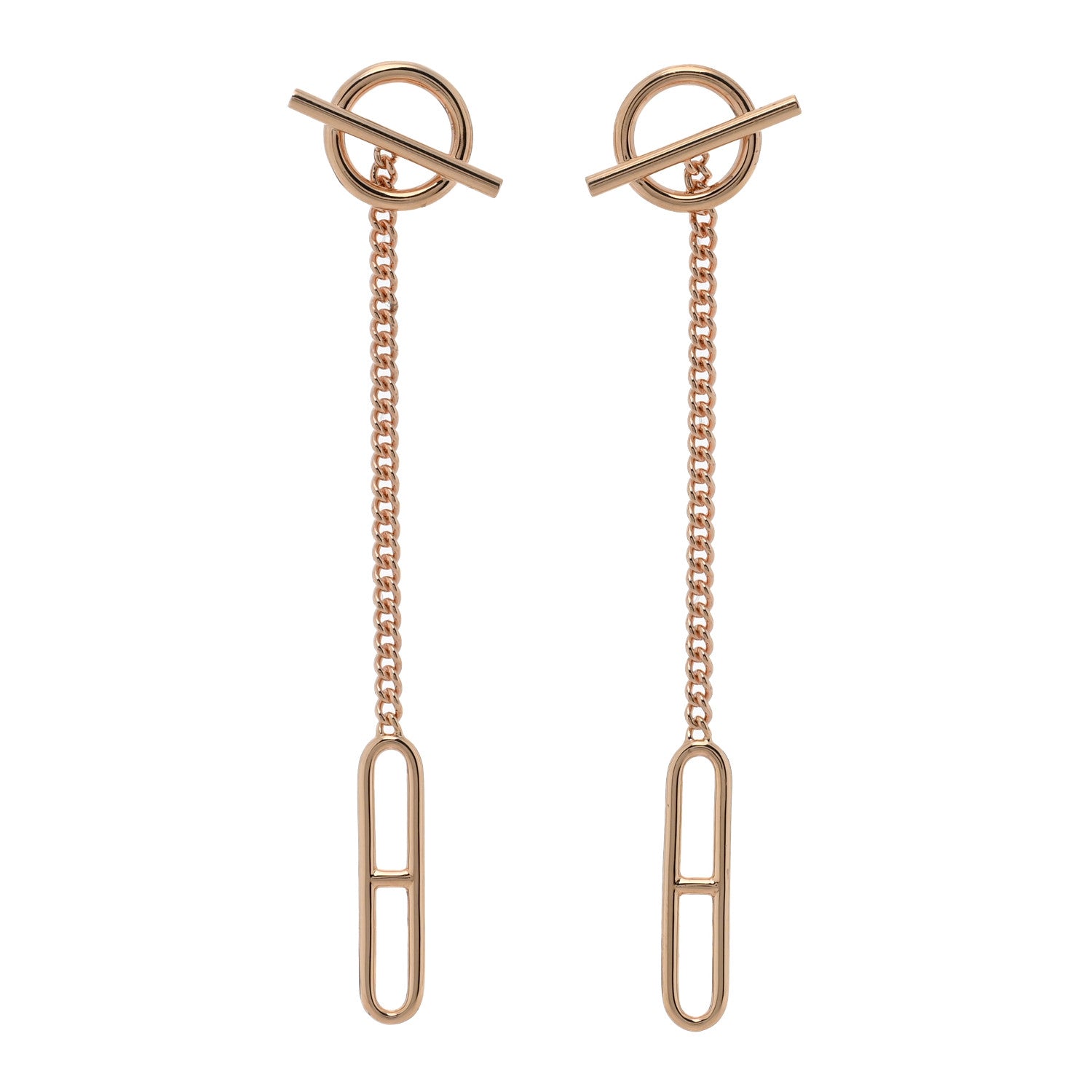 Hermes 18K Rose Gold Echappee Earrings 1 of 4