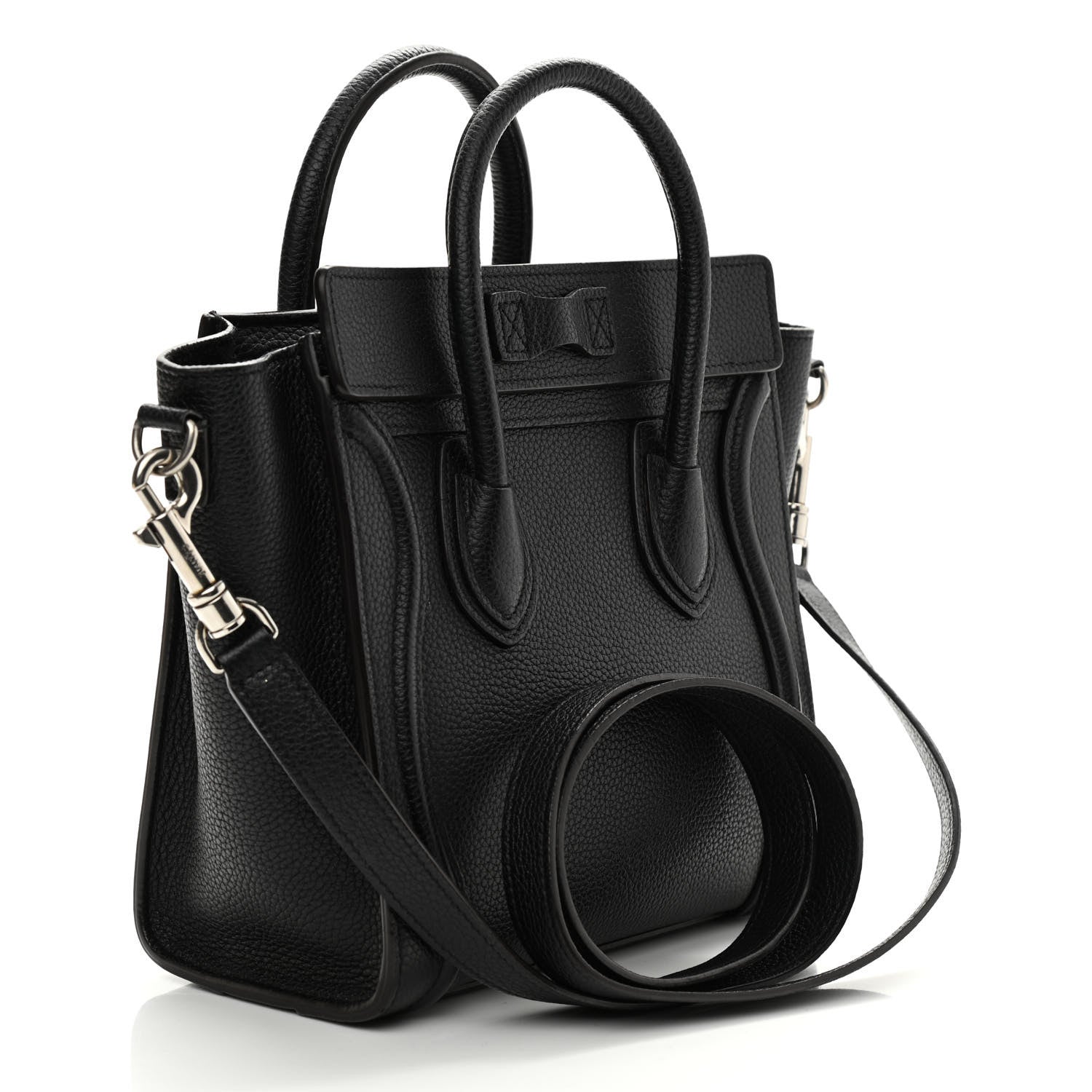 Celine Drummed Calfskin Nano Luggage Black 3 of 13