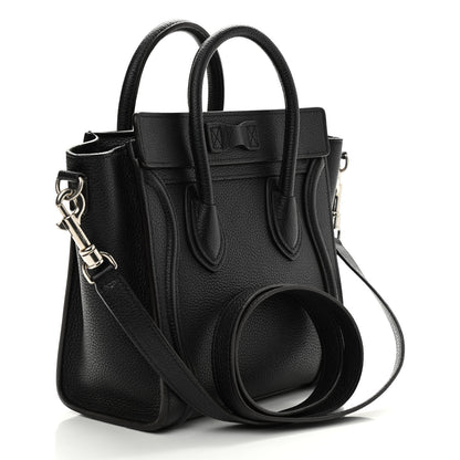 Celine Drummed Calfskin Nano Luggage Black 3 of 13
