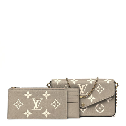 Louis Vuitton Empreinte Monogram Giant Felicie Pochette Tourterelle Creme 3 of 11