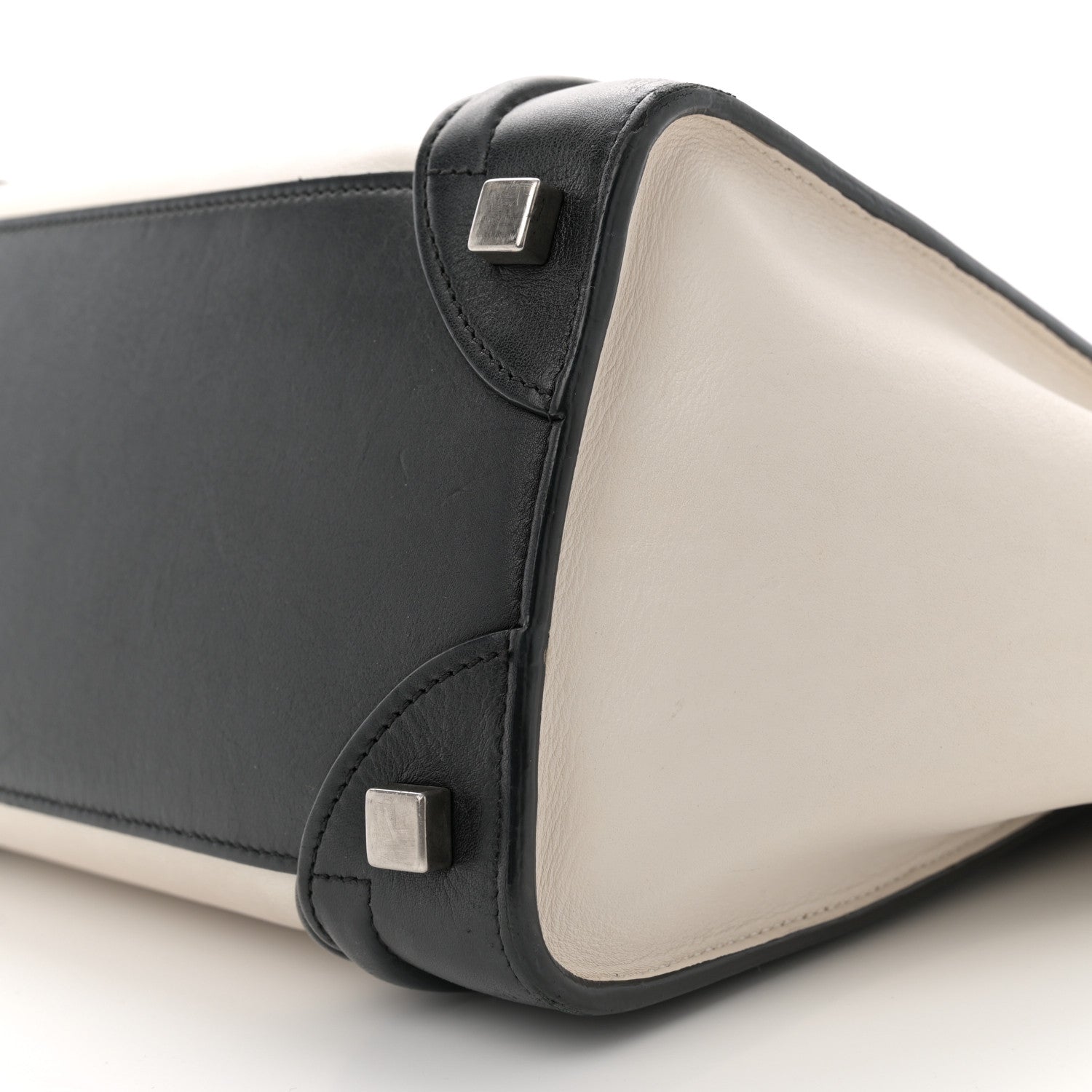 Celine Smooth Calfskin Micro Bi-Color Luggage Black White 10 of 14