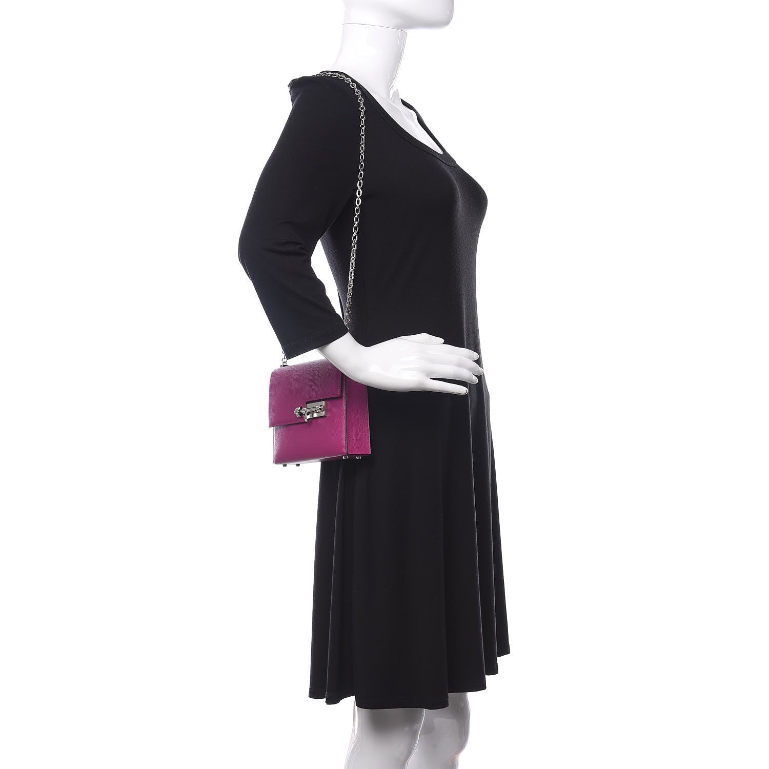 Hermes Chevre Chamkila Mini Verrou Chaine Bag Anemone 2 of 12