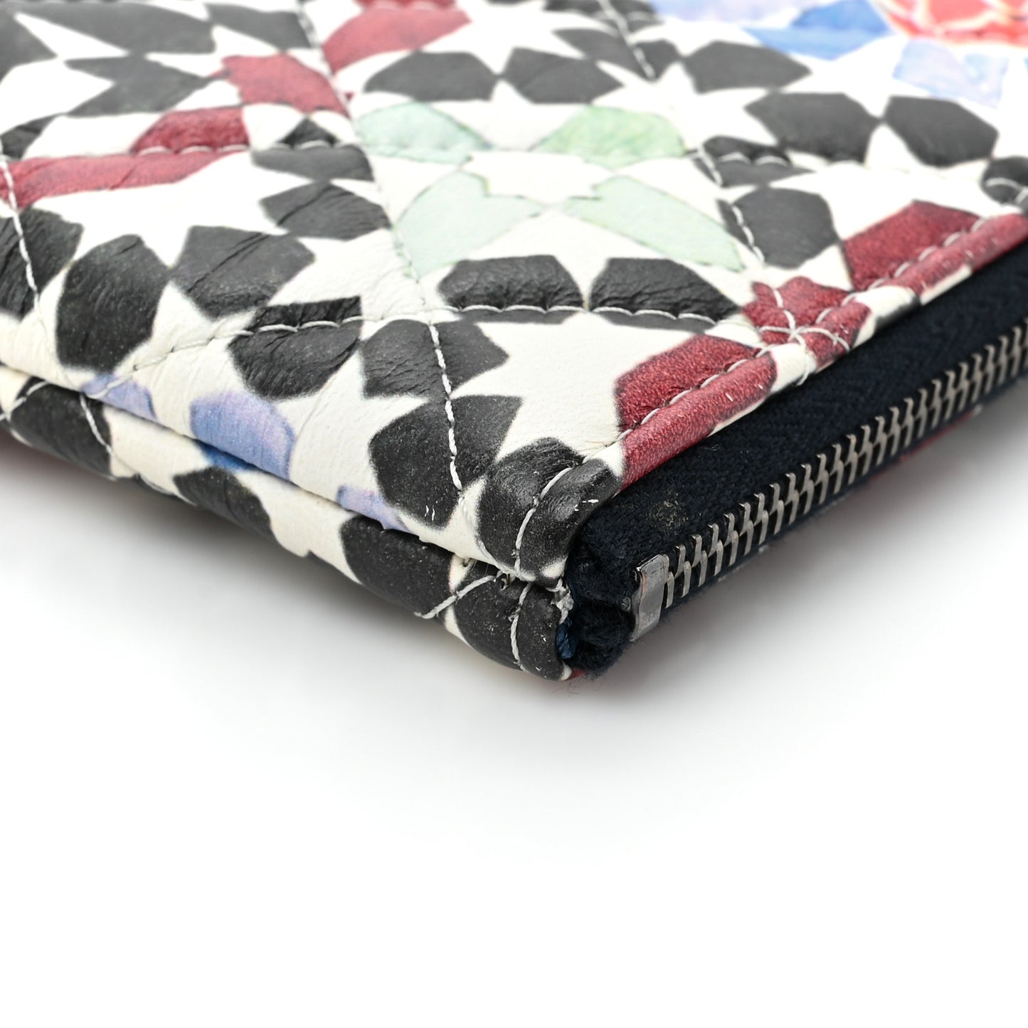 Glazed Lambskin Quilted Large Paris Dubai Cosmetic Case Multicolor