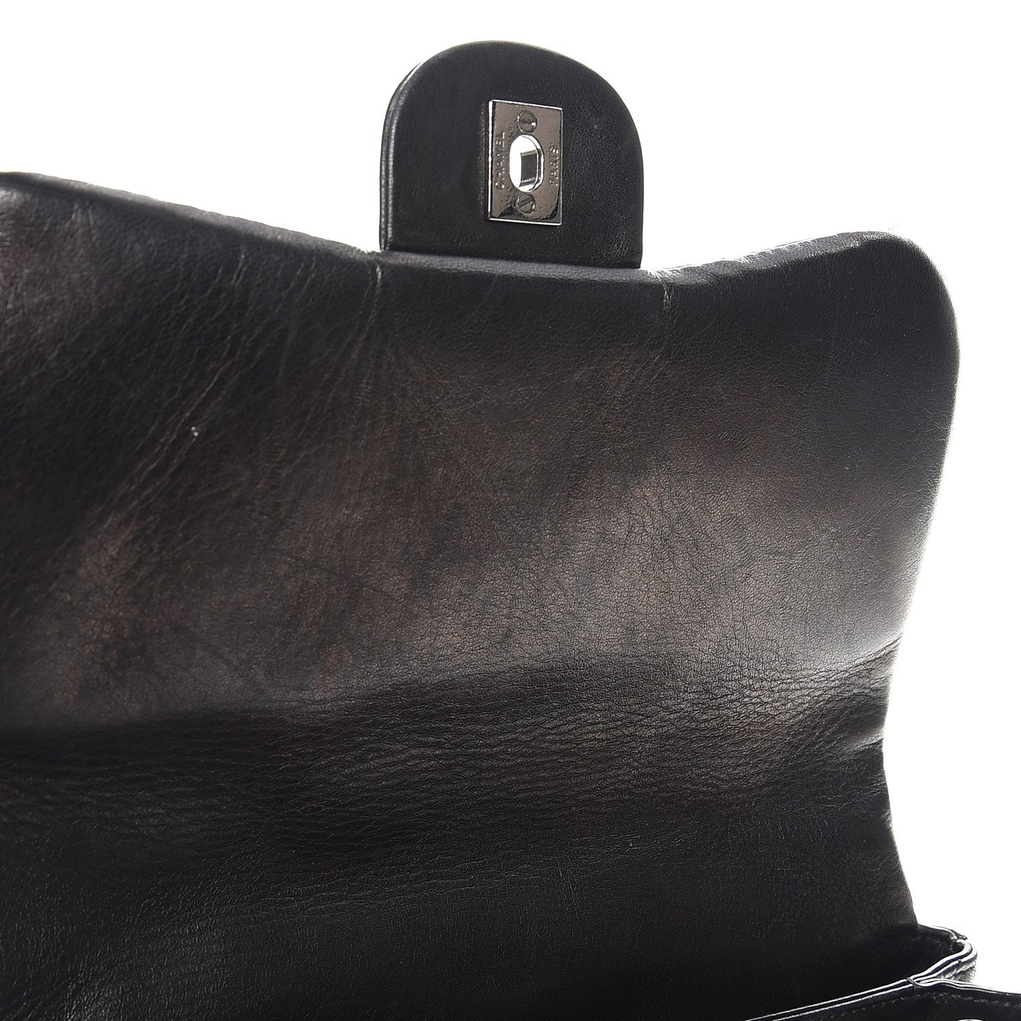 Lambskin Quilted 3 Accordion Flap Bag Black