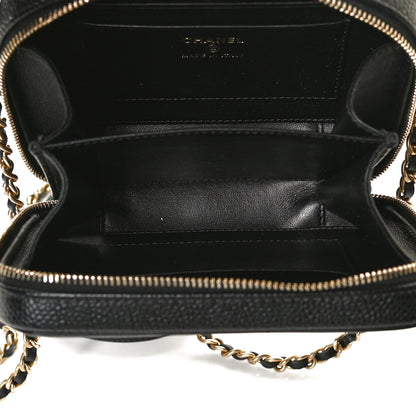 Chanel Caviar Quilted CC Filigree Vanity Clutch With Chain Black 5 of 10
