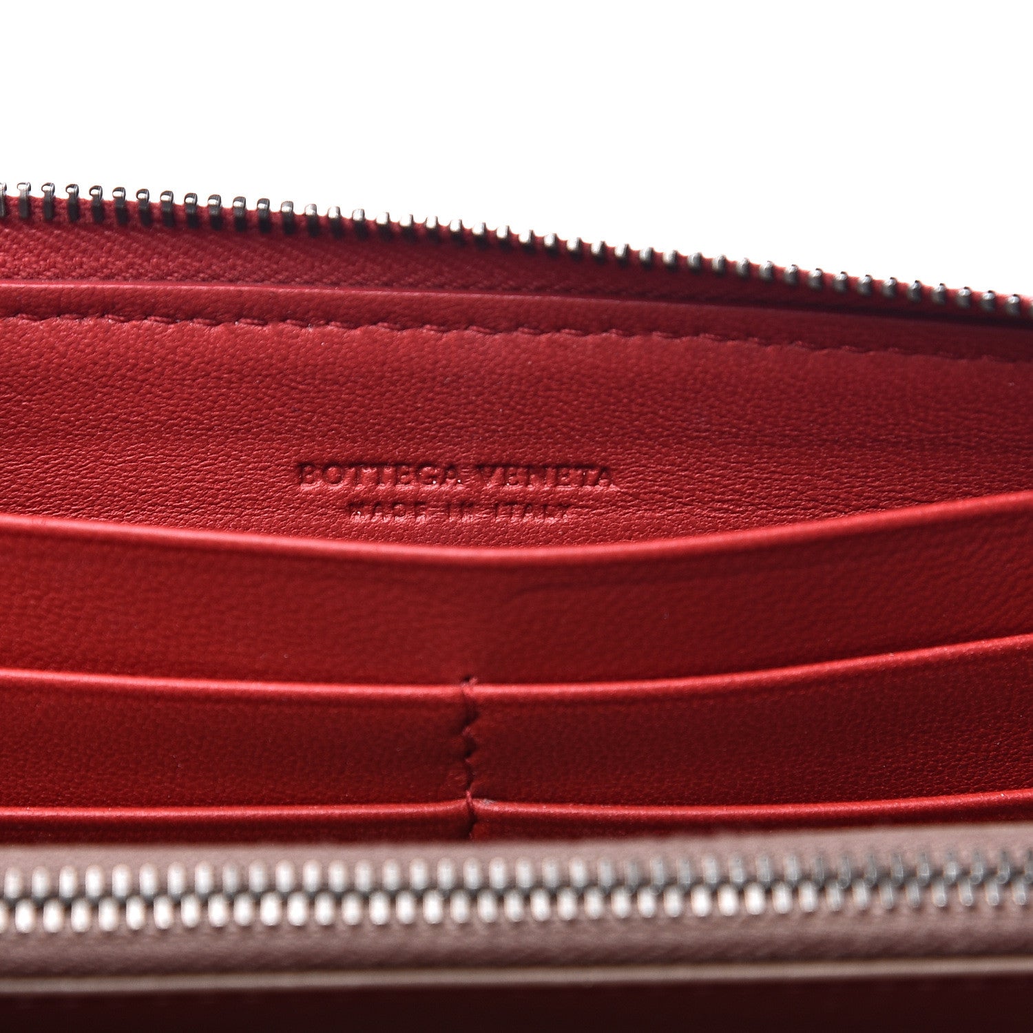 Bottega Veneta Nappa Intrecciato Zip Around Wallet Fraise 5 of 9