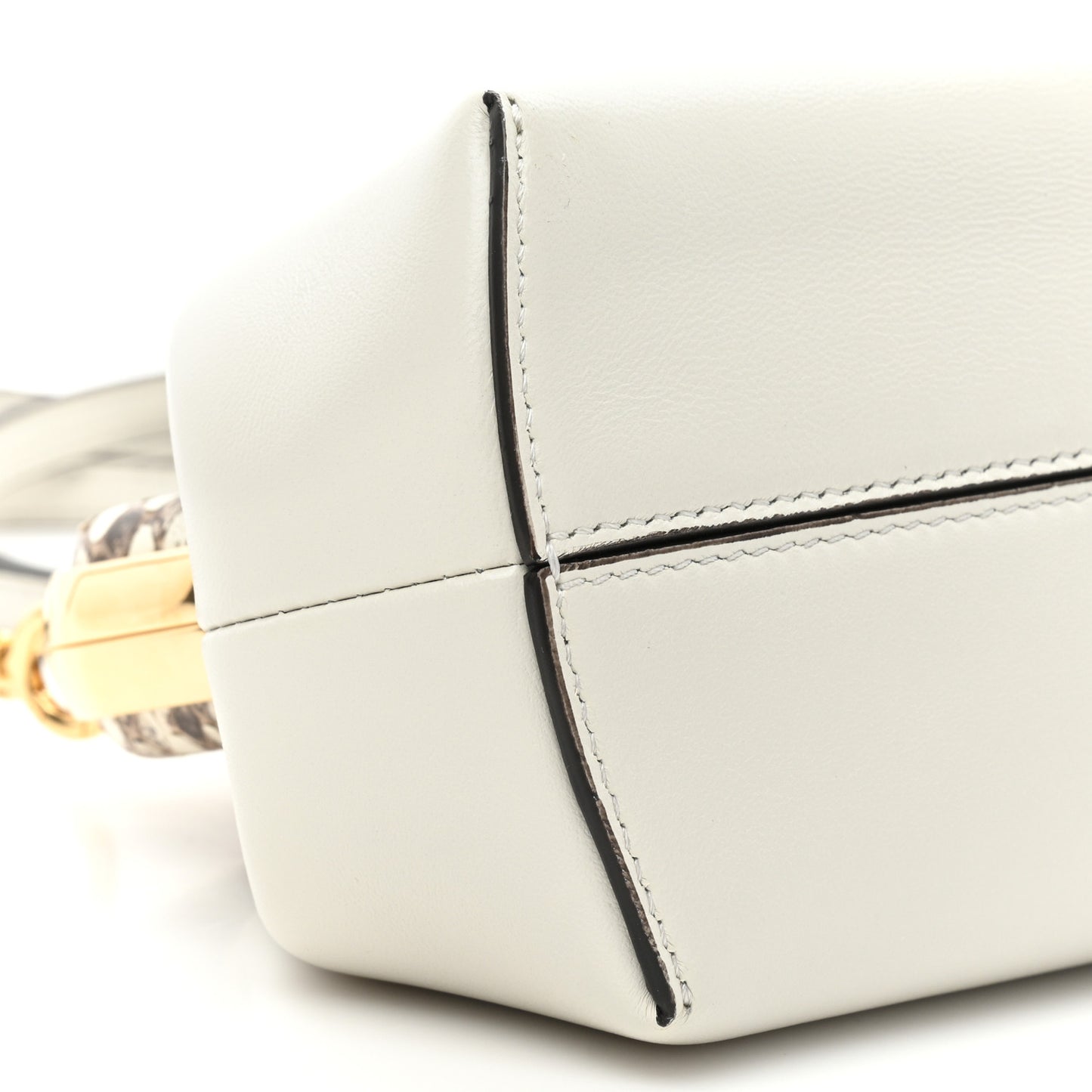 Shiny Nappa Snakeskin Small Fendi First White Roccia