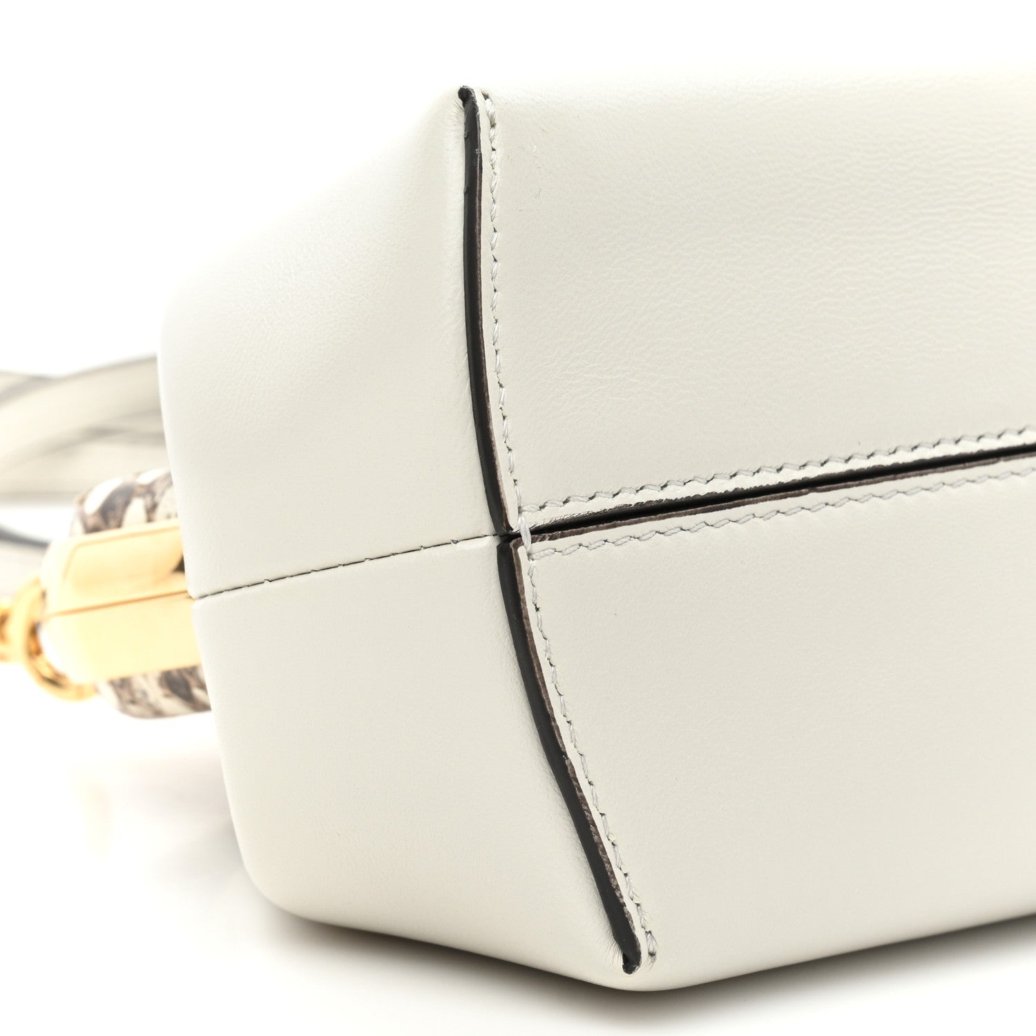 Fendi Shiny Nappa Snakeskin Small Fendi First White Roccia 9 of 11