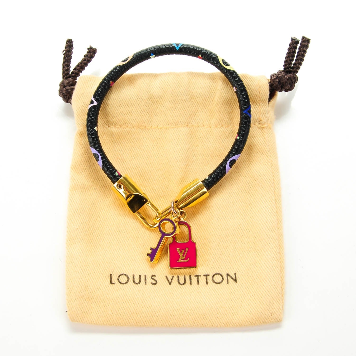 Louis Vuitton Monogram Multicolor Luck It Bracelet 19 Black 5 of 7