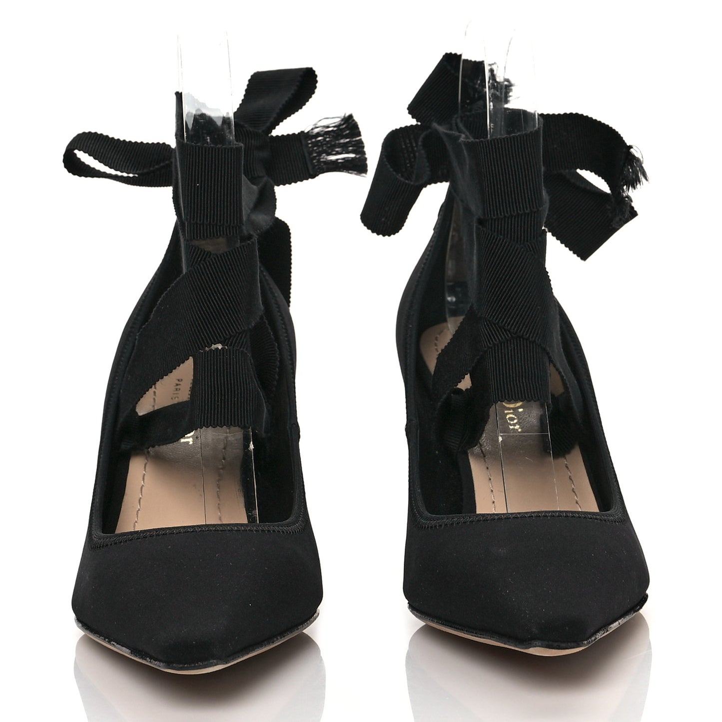 Grosgrain Neoprene Lucite Etoile Pumps 35.5 Black