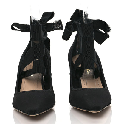 Christian Dior Grosgrain Neoprene Lucite Etoile Pumps 35.5 Black 3 of 9