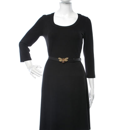 Gucci Calfskin Queen Margaret Bee Belt 90 36 Black 2 of 8