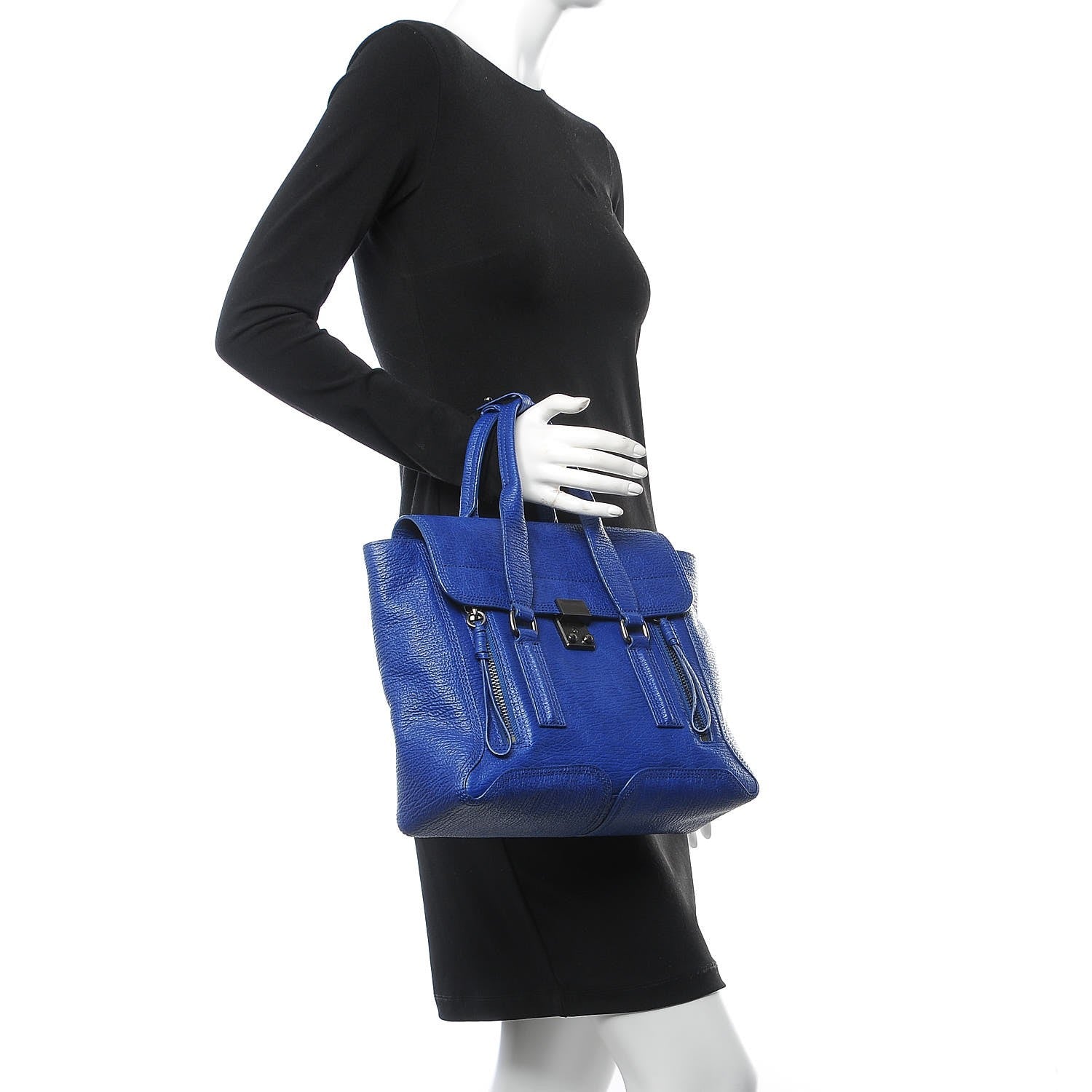 3.1 Phillip Lim 3.1 Medium Pashli Satchel Cobalt Blue 2 of 9