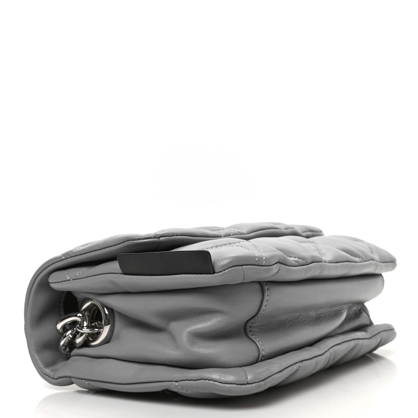 Lambskin Quilted Pillow Bag Grey