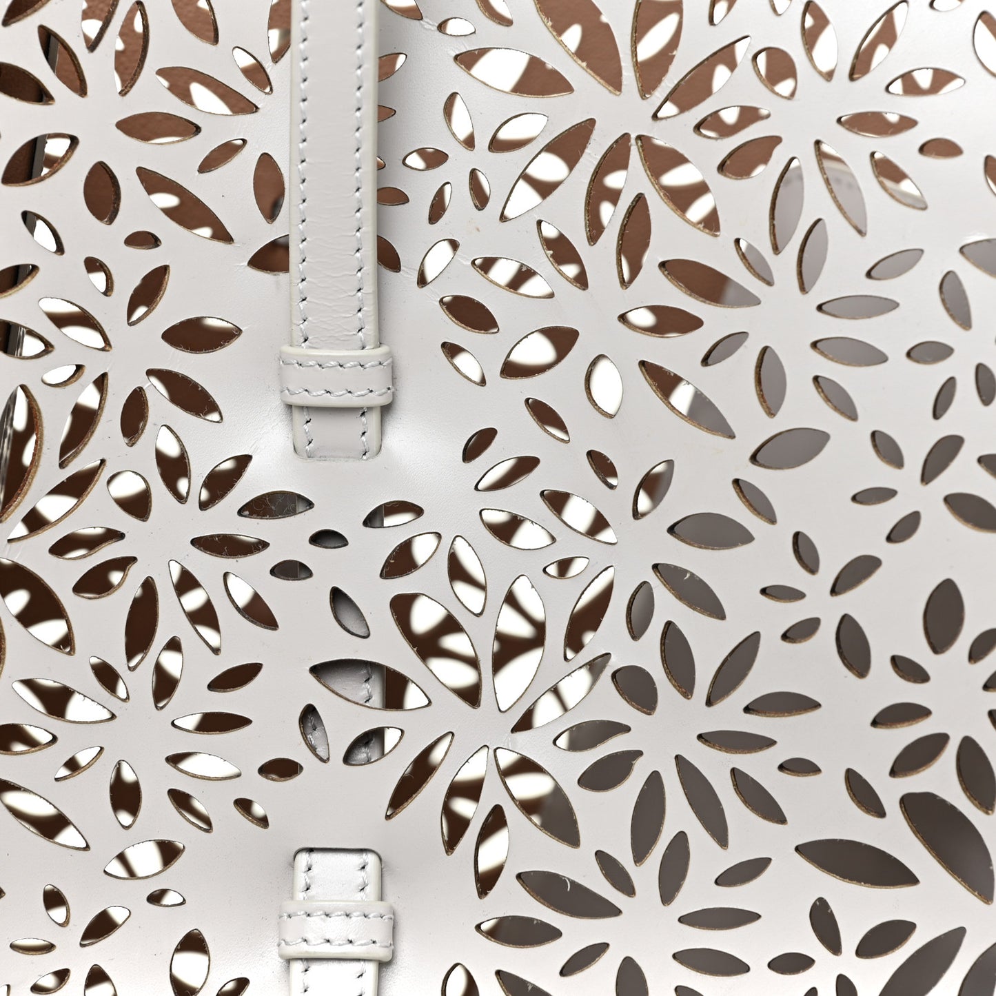 Calfskin Laser Cut Mina 32 Bag White