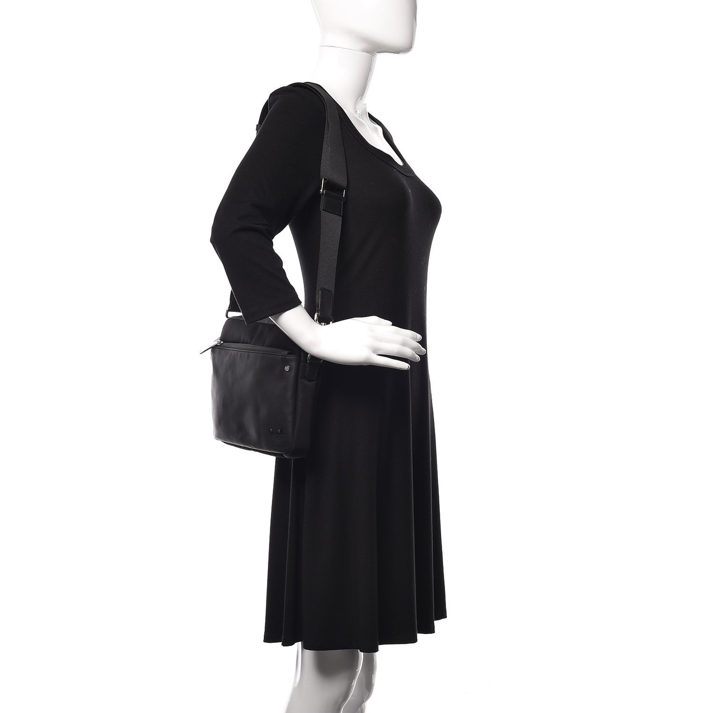 Nylon Vitello Century Opaco Mini Bug Eyes Flat Messenger Black