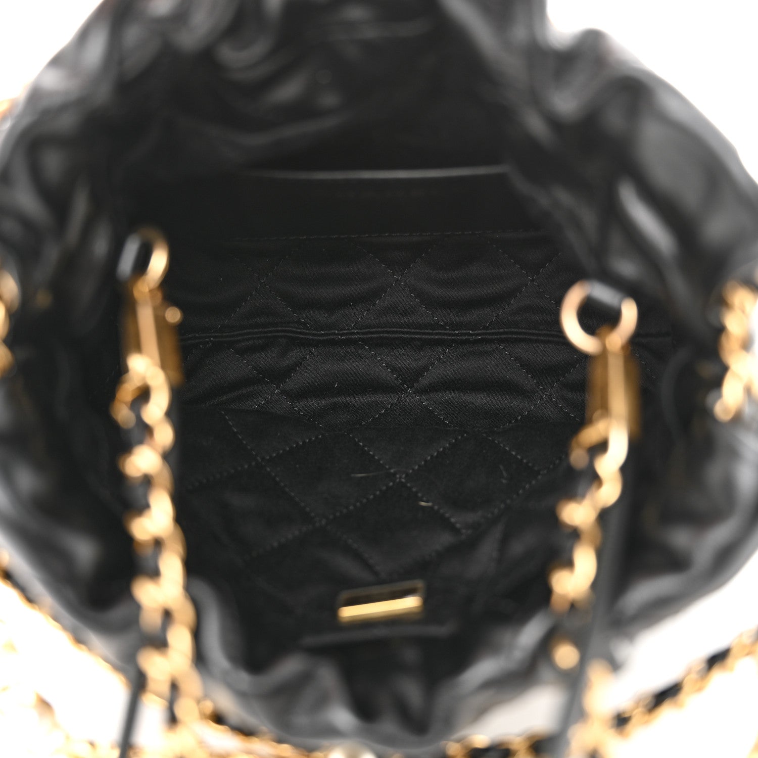 Chanel Shiny Calfskin Quilted Pearl CC Chain Mini Chanel 22 Black 5 of 11