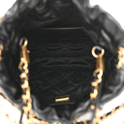 Chanel Shiny Calfskin Quilted Pearl CC Chain Mini Chanel 22 Black 5 of 11
