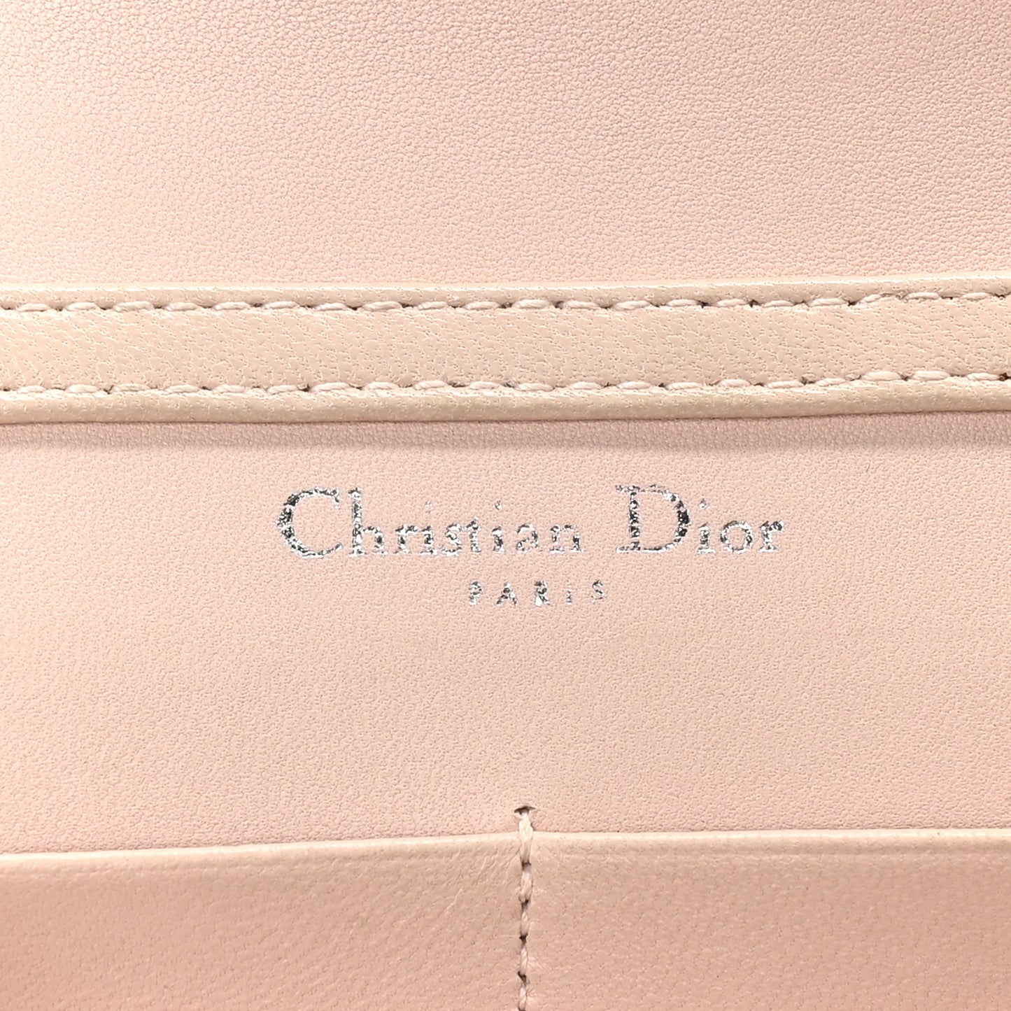 Grained Calfskin Diorama Wallet on Chain Pouch Rose Poudre