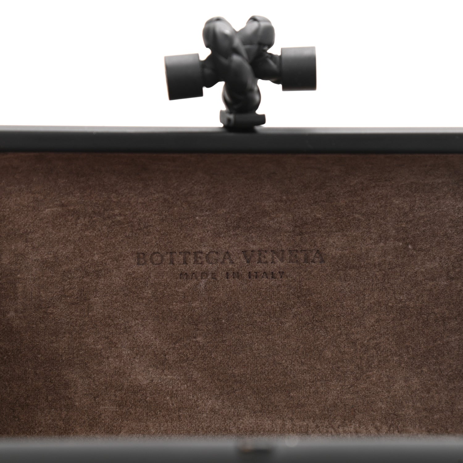 Bottega Veneta Gilded Waxed Leather Knot Clutch Gold Black 5 of 8