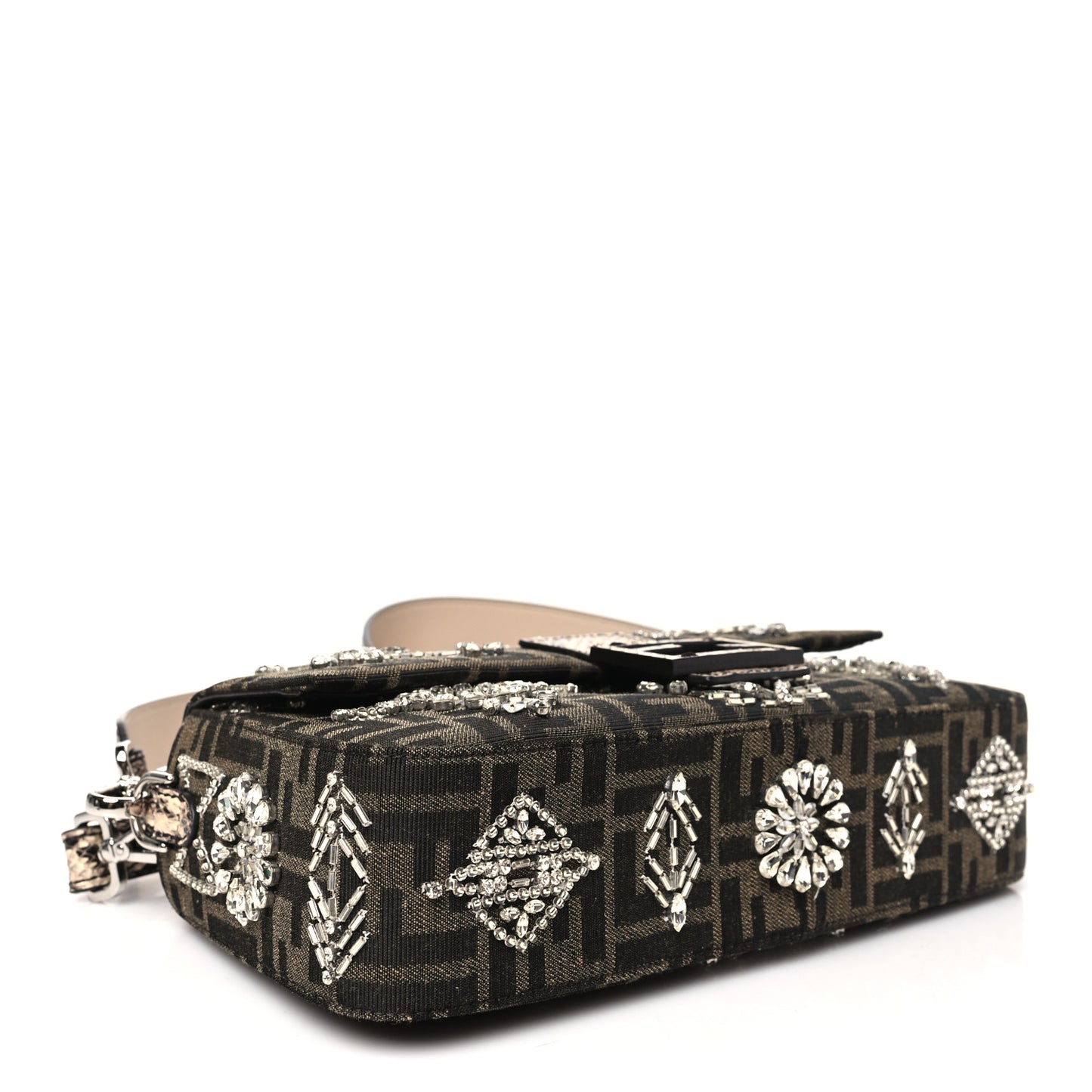 Re-Edition Elaphe Fabric Jacquard FF 1974 Embroidered Baguette Multicolor