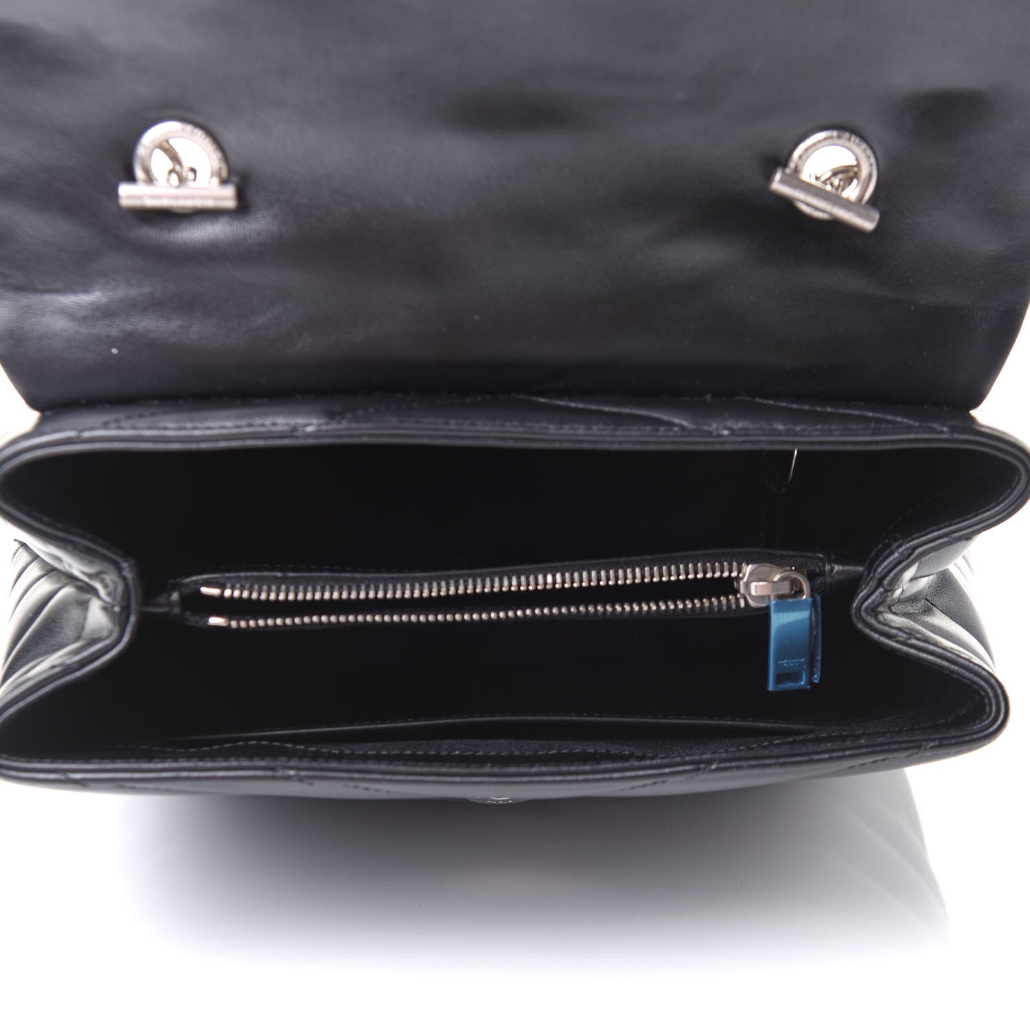 Saint Laurent Calfskin Y Quilted Monogram Medium Loulou Satchel Black 5 of 10
