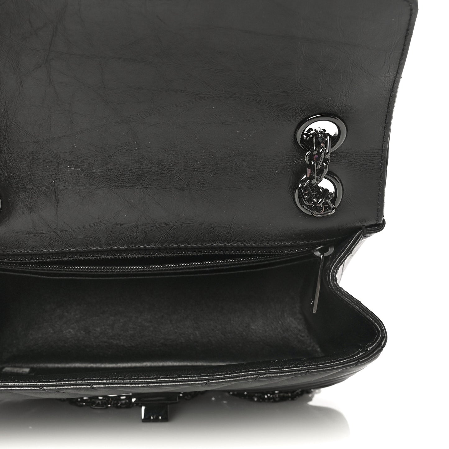 Aged Calfskin Chevron Quilted 2.55 Reissue Mini Flap So Black