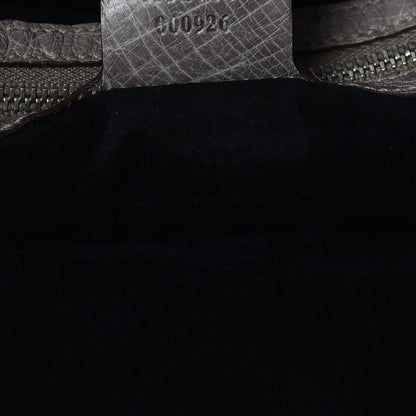 Gucci Mink Fur Ostrich Large Indy Hobo Grey 8 of 10