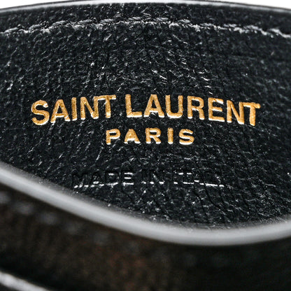 Saint Laurent Grain De Poudre Matelasse Chevron Monogram Credit Card Case Black 6 of 8