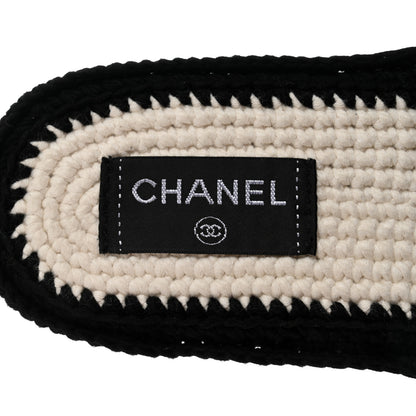 Chanel Crochet Mules 37 Ivory Black 7 of 9