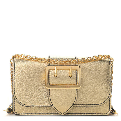 Burberry Metallic Soft Grain Calfskin Mini Phone Buckle Bag Gold 1 of 11